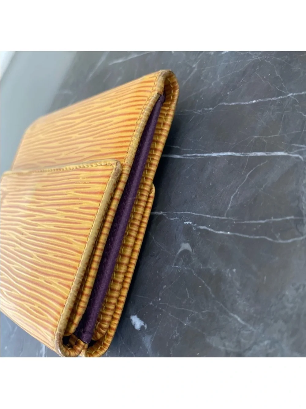 Louis Vuitton Yellow Epi Leather Small Bi-Fold Wallet